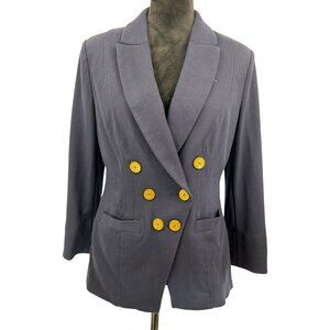 Cabi‎ Nautical Blazer Fisherman 8 Navy Double Breasted Gold Buttons New England